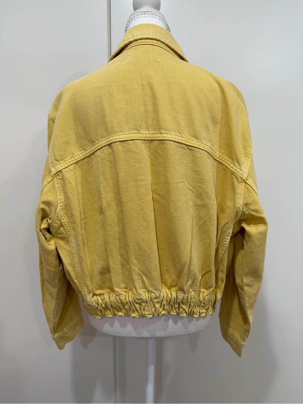 Mango Women's Yellow Denim Jacket - Casual Button-Front - Picture 2 of 4